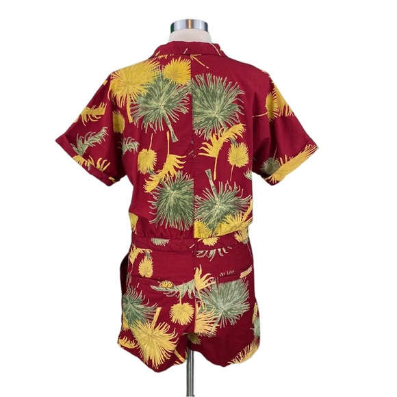 Free People Malibu Red Floral Boho Button Down Romper - Picture 10 of 16